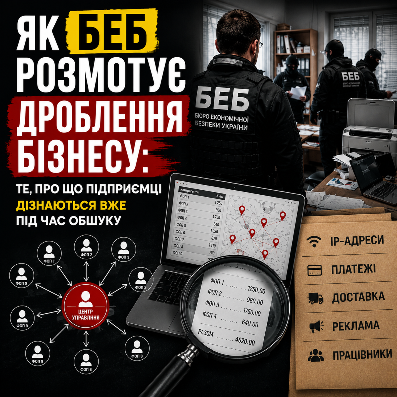 Як БЕБ розмотує дроблення бізнесу: те, про що підприємці дізнаються вже під час обшуку